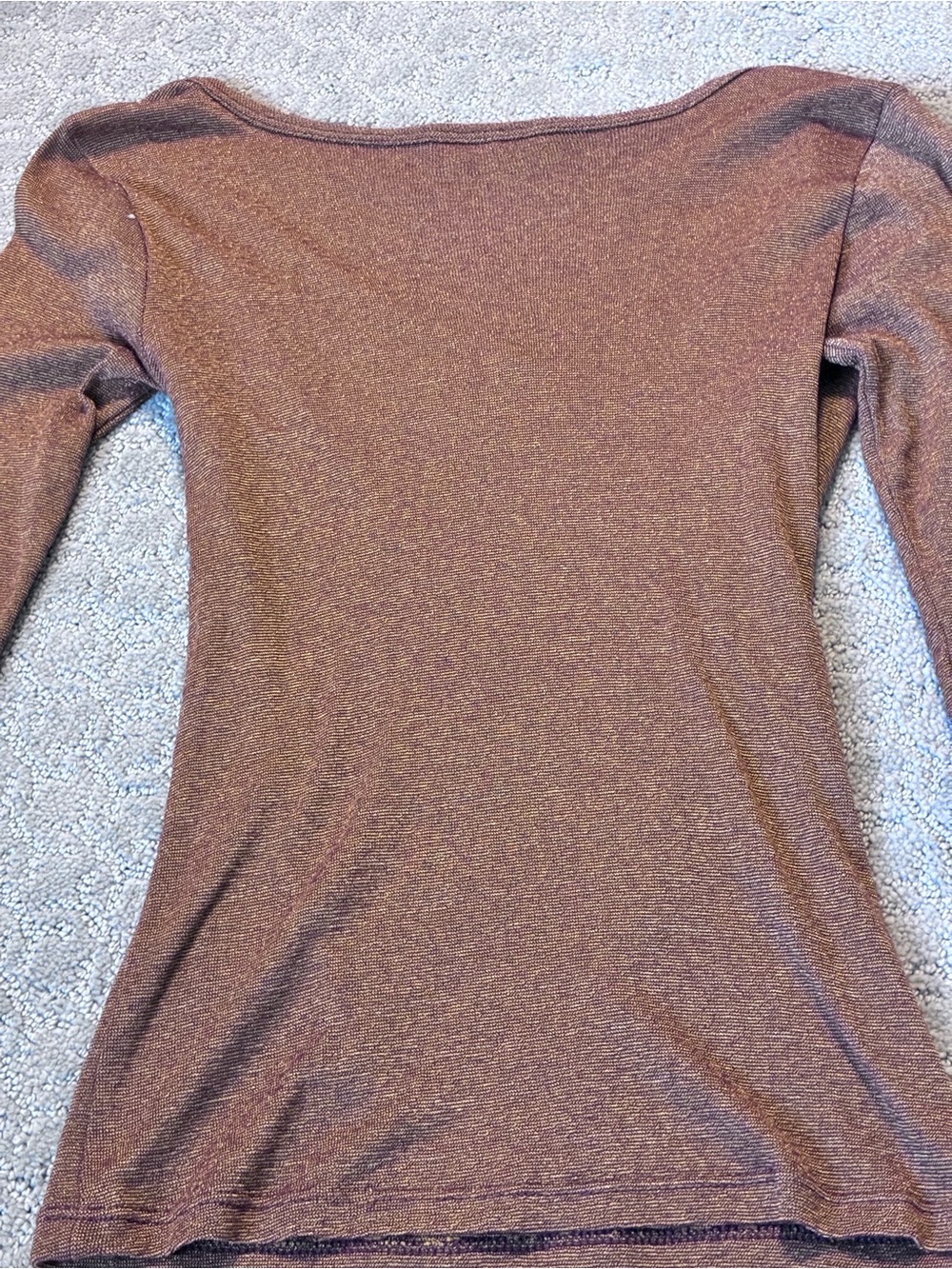 Michael Stars Brown Asymmetrical Scoop 3/4 Sleeve Top - Picture 2 of 3
